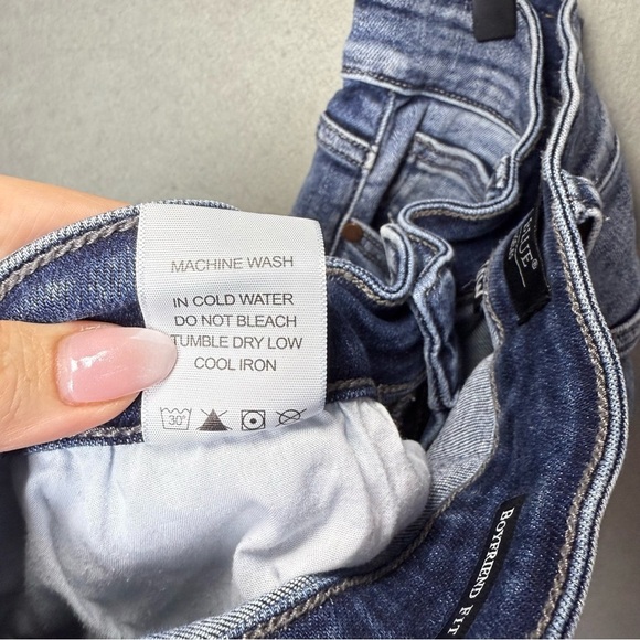 Judy Blue Womens Plus Jeans 14W Boyfriend Distressed Denim Bleached Pants - Picture 7 of 13